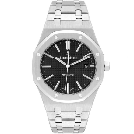 Audemars Piguet Royal Oak Black Dial Steel Mens Watch