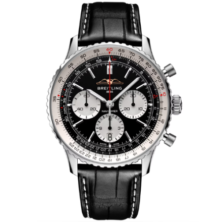 Breitling Navitimer B01 Chronograph Black 43mm Dial Steel Mens Watch