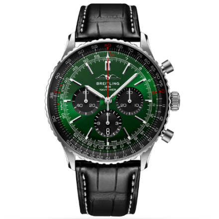 Breitling Navitimer B01 Chronograph Green 43mm Dial Steel Mens Watch