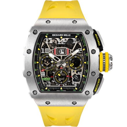 Richard Mille 11-03 Titanium Flyback Chronograph Yellow 50mm Dial Watch