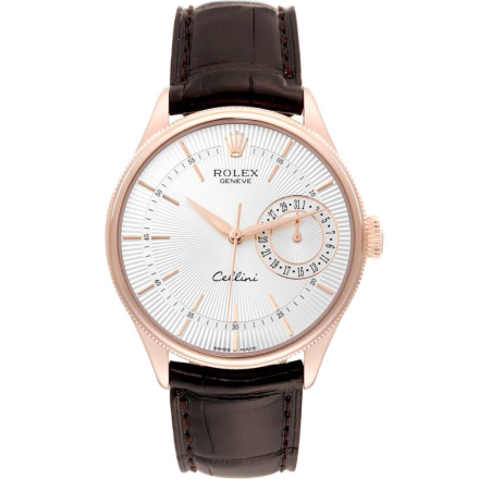 Replica Rolex Cellini Date Rose Gold Silver 39mm Dial Mens Watch