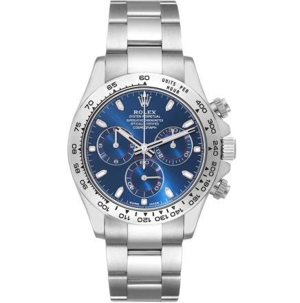 Replica Rolex Daytona Blue 41mm Dial White Gold Chronograph Mens Watch