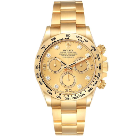 Replica Rolex Daytona Yellow Gold Champagne Diamond 41mm Dial Mens Watch