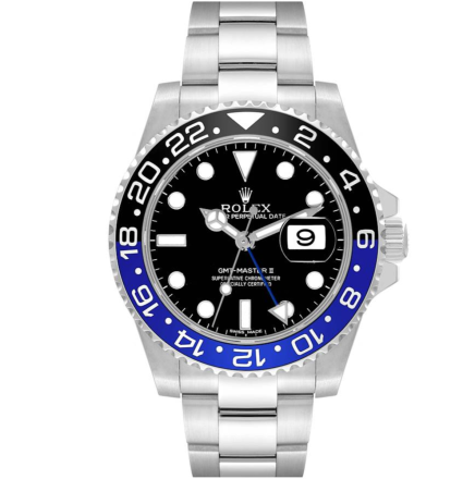 Replica Rolex GMT Master II Black Blue Batman Bezel 40mm Steel Mens Watch