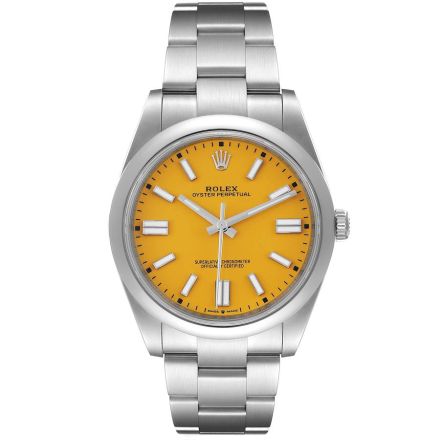 Replica Rolex Oyster Perpetual Yellow 36mm Dial Steel Watch