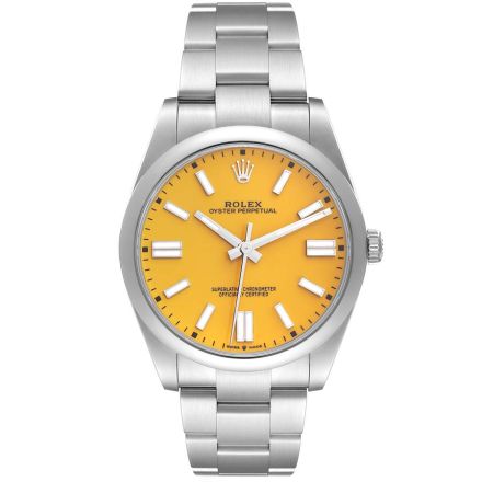 Replica Rolex Oyster Perpetual Replica Yellow 41mm Dial Steel Watch