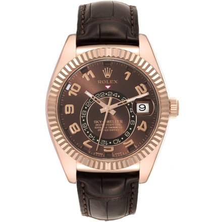 Rolex Sky-Dweller Everose Chocolate Brown 42mm Dial Rose Gold Mens Watch