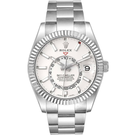 Replica Rolex Sky-Dweller White 42mm Dial Steel Mens Watch