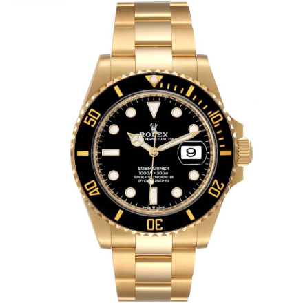 Replica Rolex Submariner Date Steel Yellow Black Bezel 41mm Mens Watch