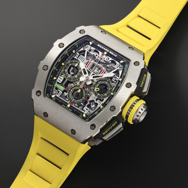 Richard Mille 11-03 Titanium Flyback Chronograph Yellow 50mm Dial Watch